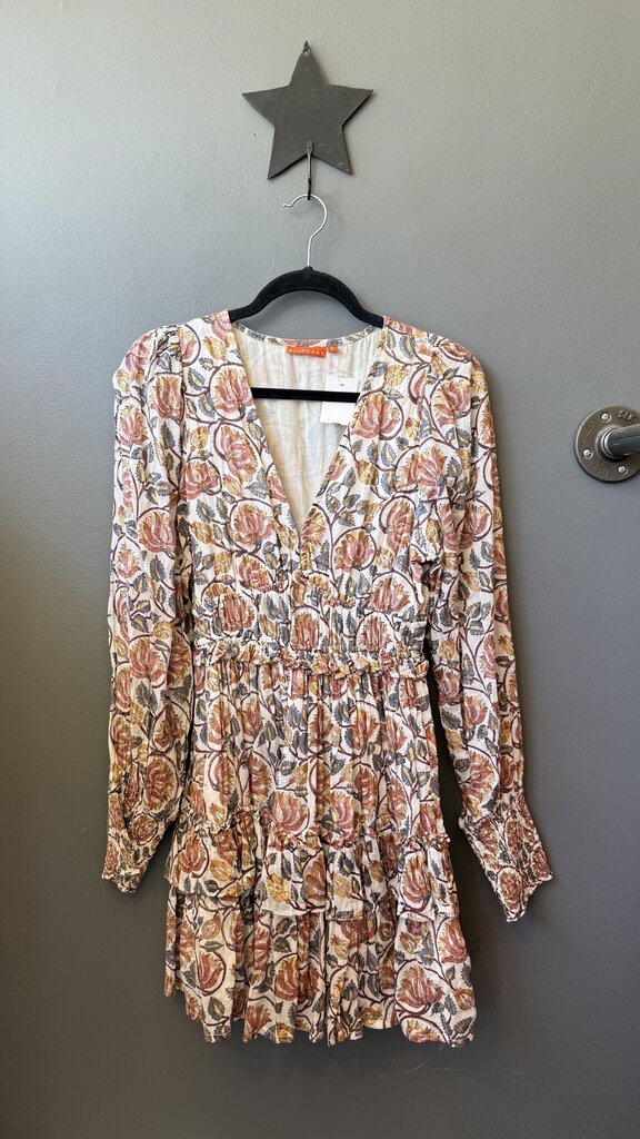 Metallic Block Print Mini Dress