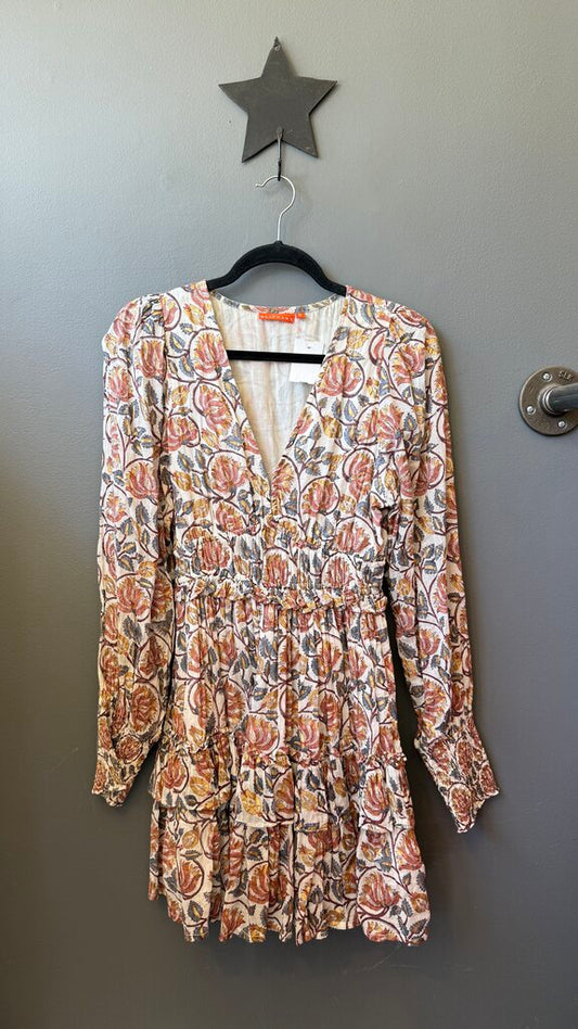 Metallic Block Print Mini Dress