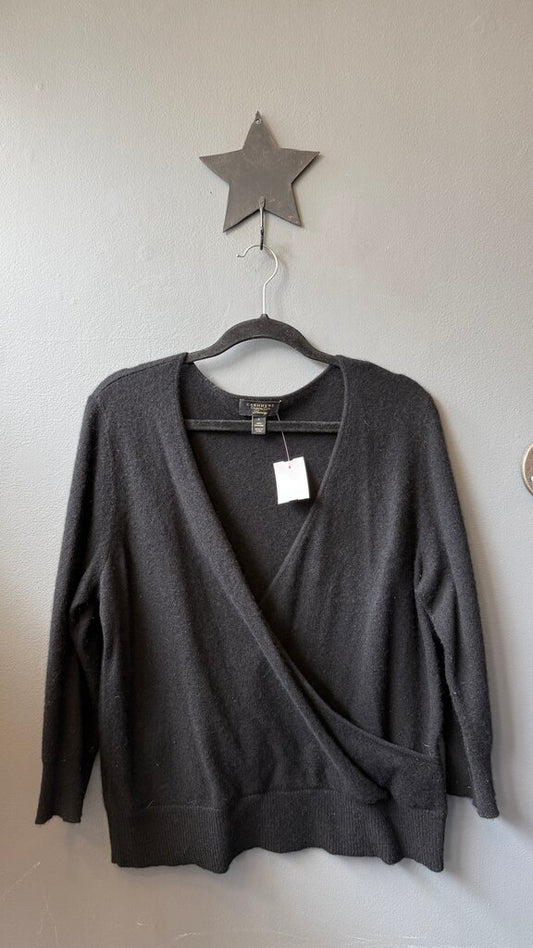 Faux Wrap Cashmere Sweater