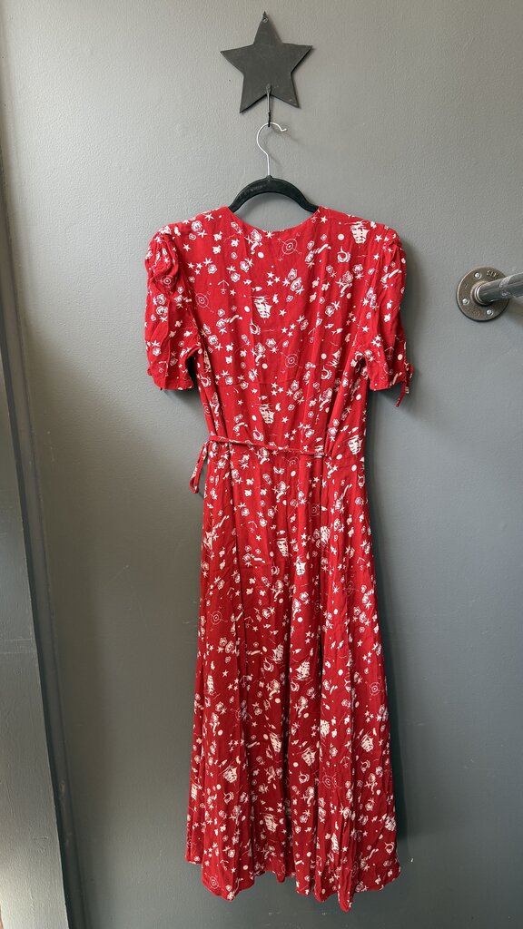Nautical Wrap Midi Dress