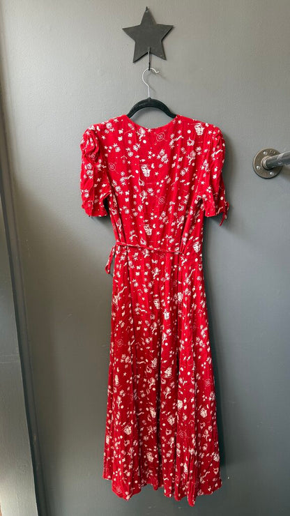 Nautical Wrap Midi Dress