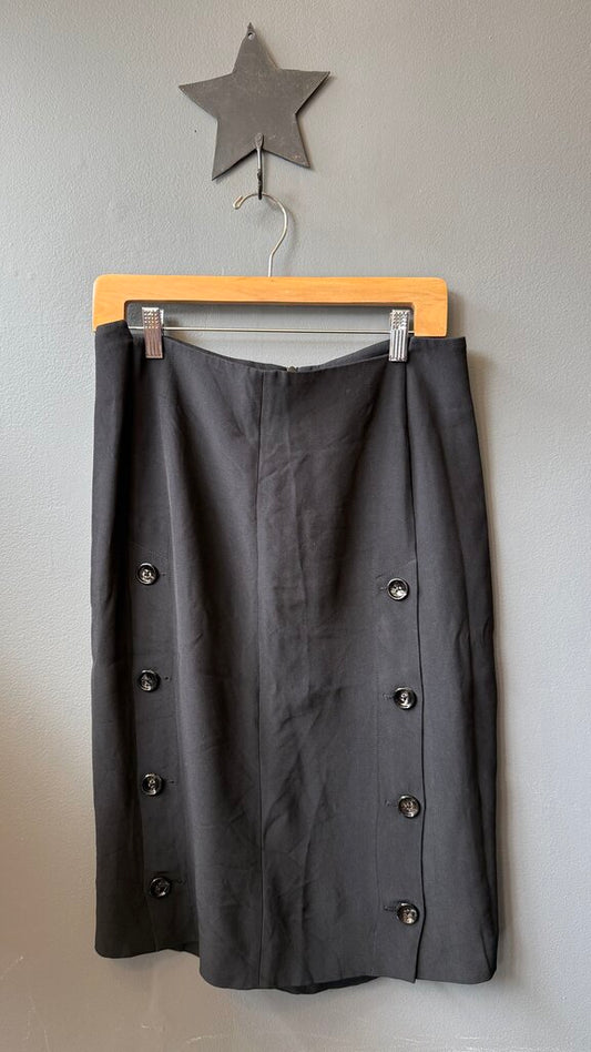 Double Button Front Pencil Skirt