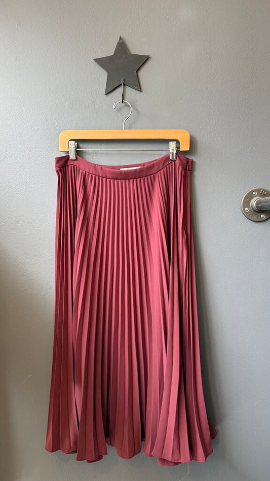 Accordion Pleat Midi Skirt