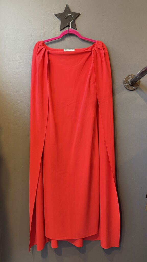 Cape Shoulder Sheath Midi Dress