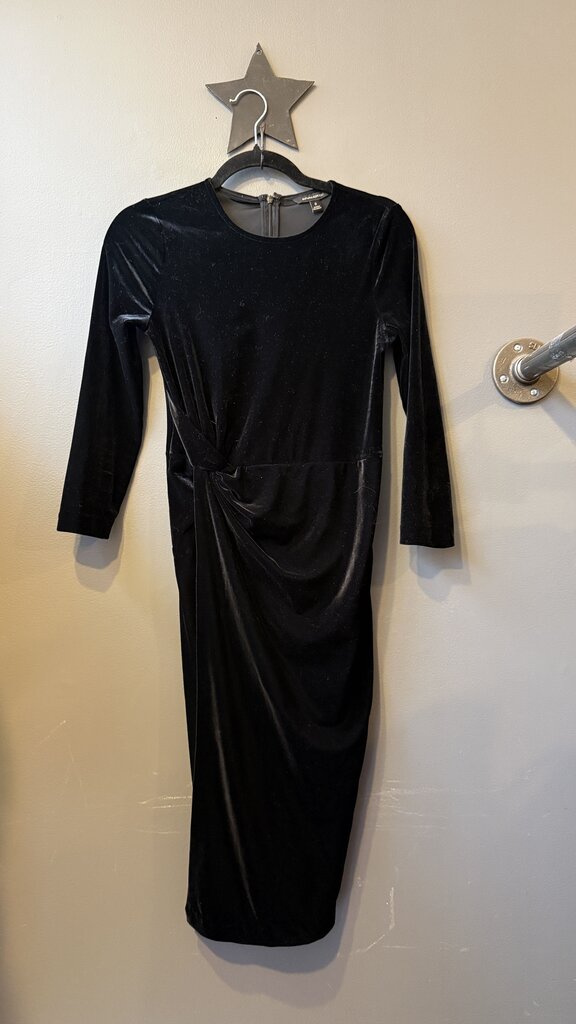 Ruched Side Velvet Sheath Dress