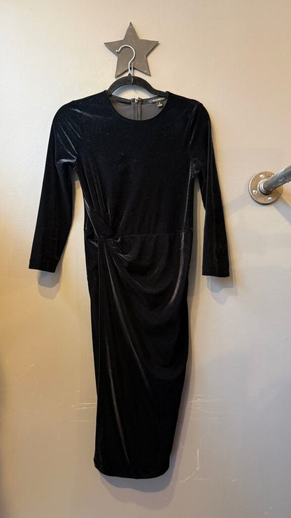 Ruched Side Velvet Sheath Dress
