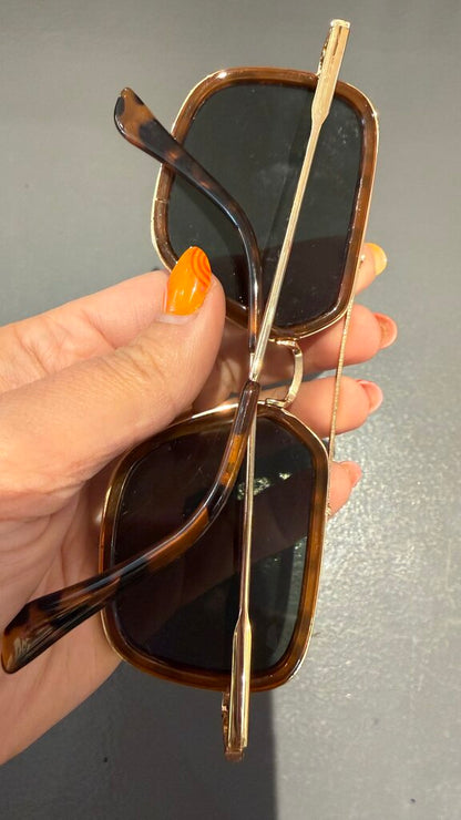 Wire Tortoise Rim Sunglasses