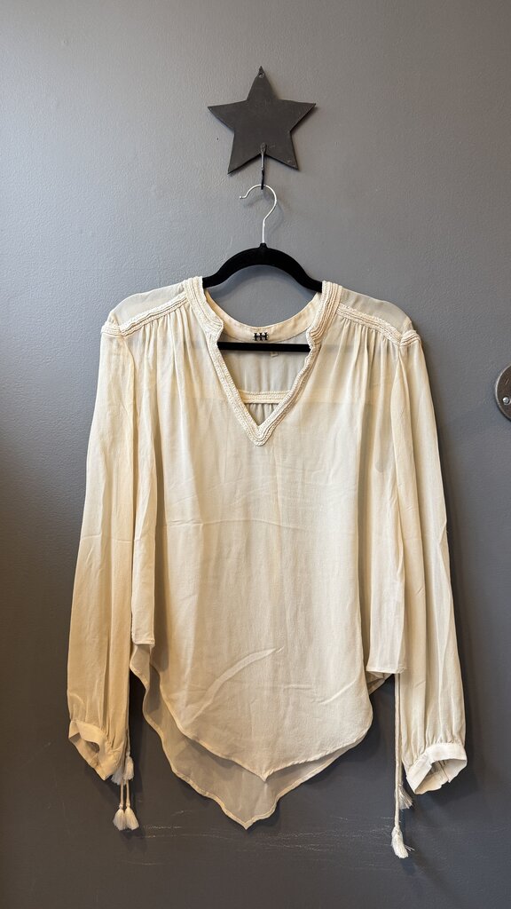 Handkerchief Hem Silk Blouse