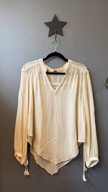 Handkerchief Hem Silk Blouse