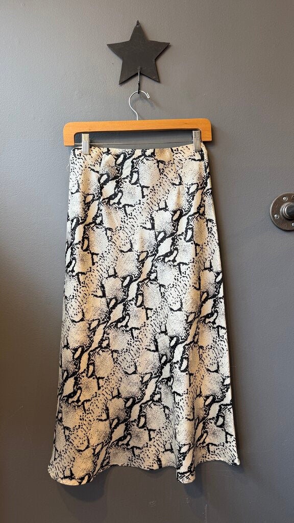 Snake Print Slip Midi Skirt