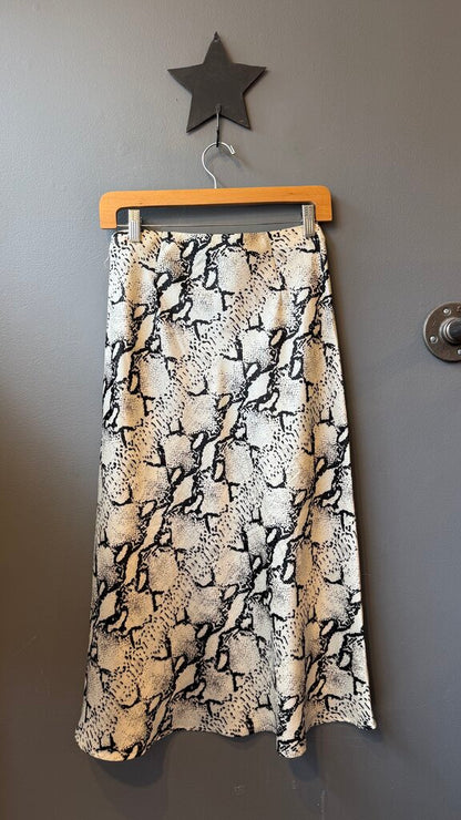 Snake Print Slip Midi Skirt