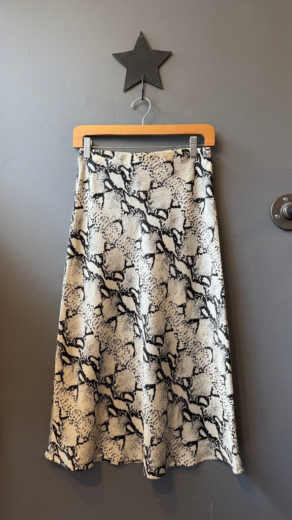 Snake Print Slip Midi Skirt