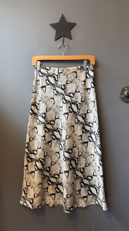 Snake Print Slip Midi Skirt