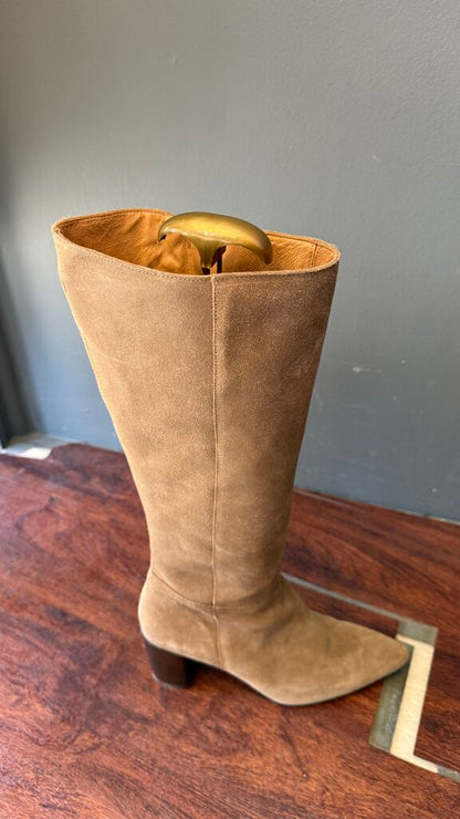 Suede Pointed Tall Boots