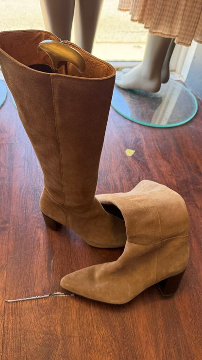 Suede Pointed Tall Boots