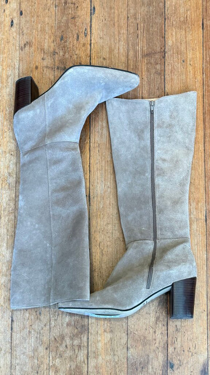 Suede Pointed Tall Boots