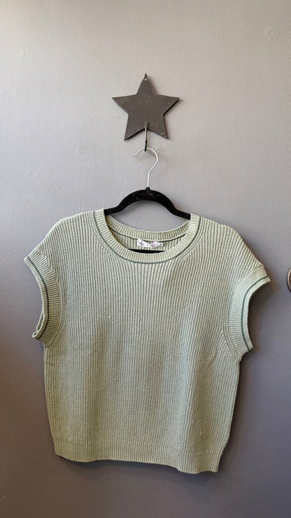 Ribbed Short Sleeve Sweater