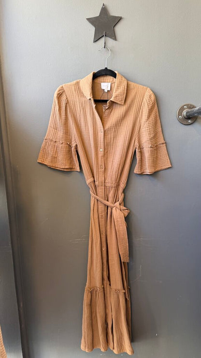 Cotton Gauze Maxi Shirtdress