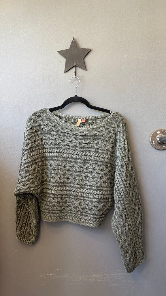 Crop Cableknit Dolman Sweater