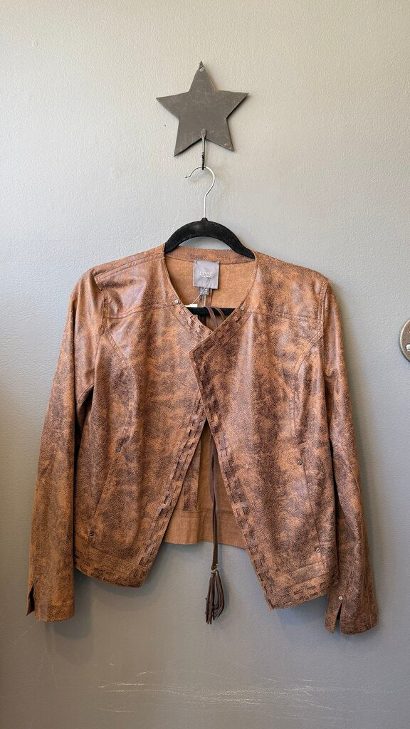 Faux Distressed Leather Jacket