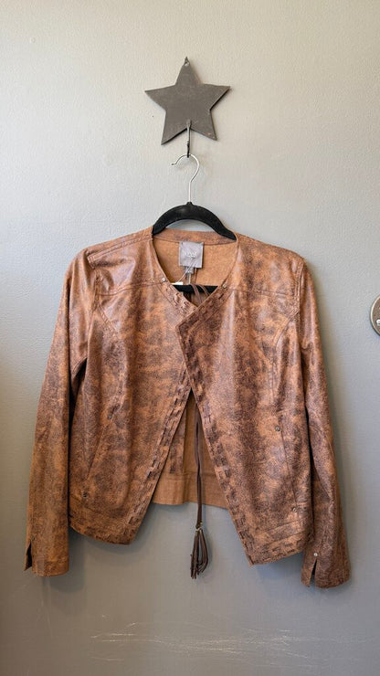 Faux Distressed Leather Jacket
