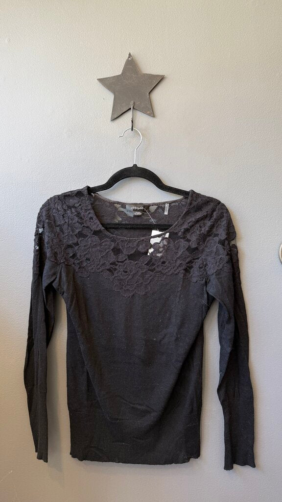 Lace Neckline Sweater