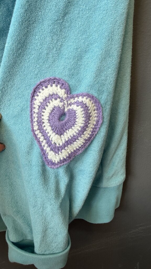 Heart Elbow Patch Terry Jacket