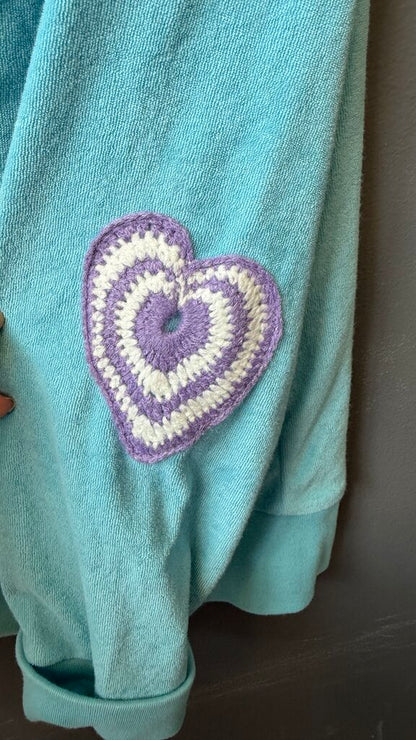 Heart Elbow Patch Terry Jacket