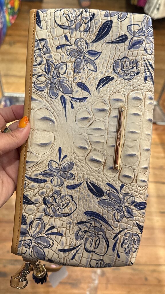 Floral Croc Embossed Wristlet