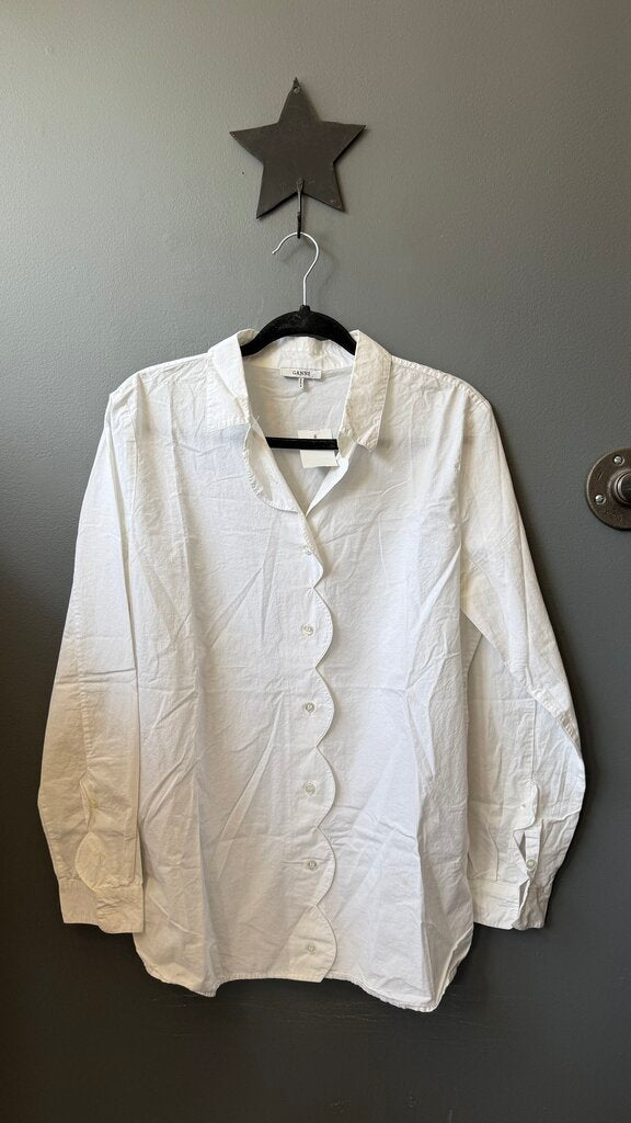 Scalloped Trim Button Up Shirt
