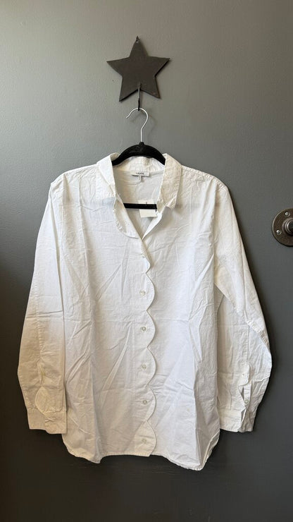 Scalloped Trim Button Up Shirt