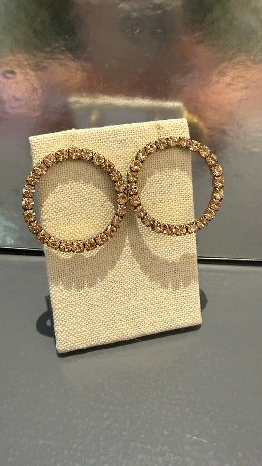 LorenHope Rhinestone Circle Stud Earrings