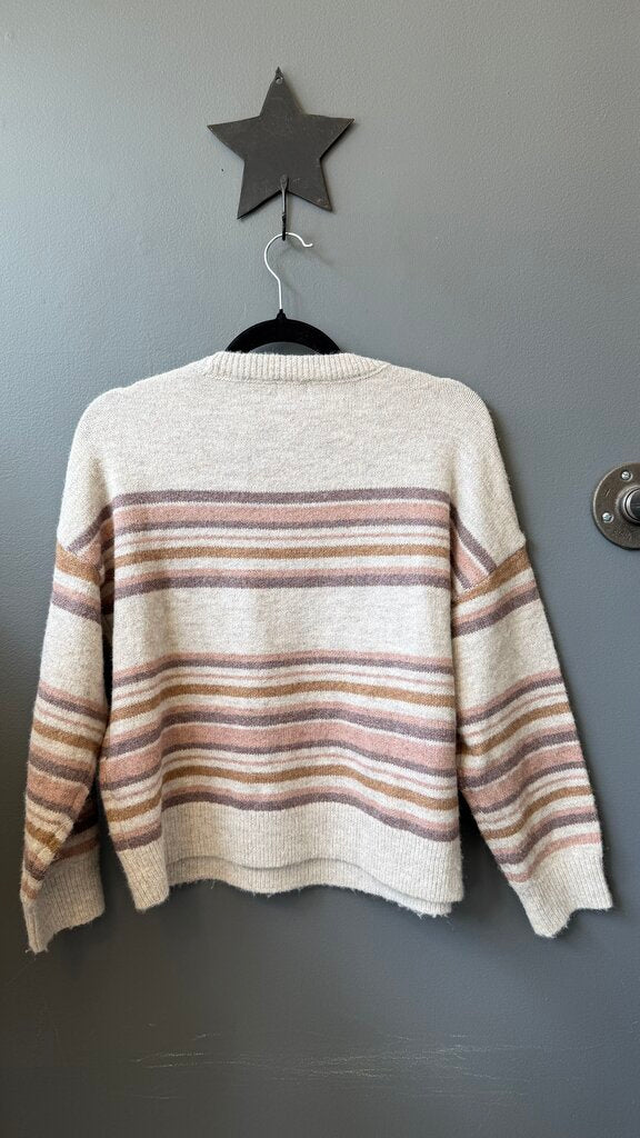 Petite Stripe Drop Shoulder Sweater