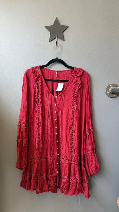 Lace Trim Mini Dress