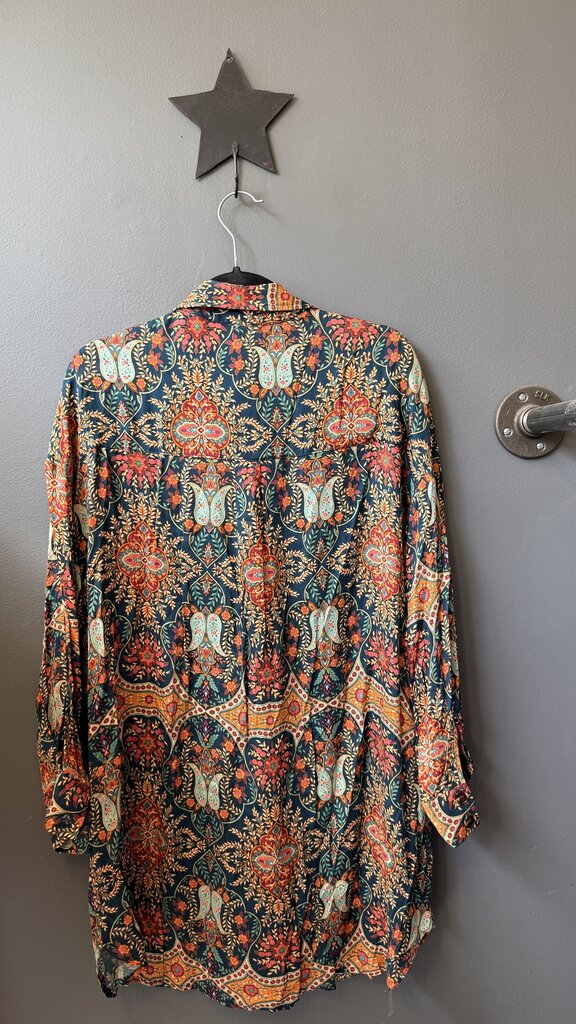 Paisley Floral Mini Shirtdress