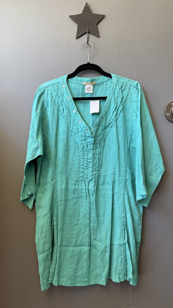 Pintuck Linen Tunic Top