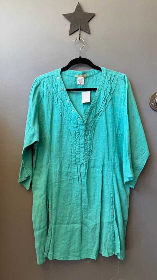 Pintuck Linen Tunic Top