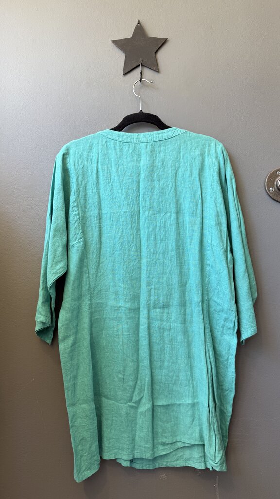 Pintuck Linen Tunic Top