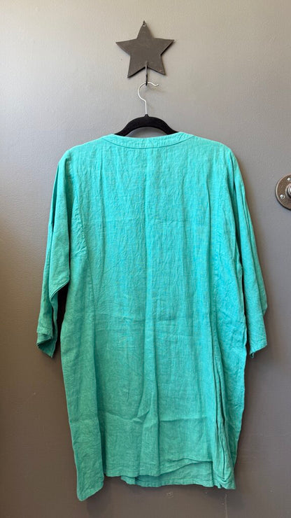Pintuck Linen Tunic Top