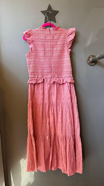 Smocked Eyelet Midi Dress