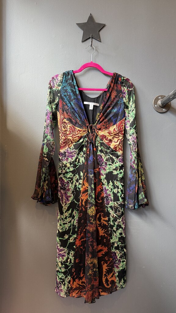 Vintage Silk Bell Sleeve Dress