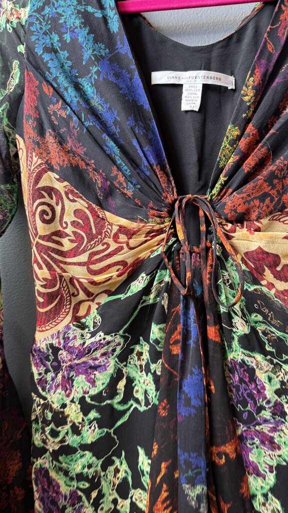 Vintage Silk Bell Sleeve Dress
