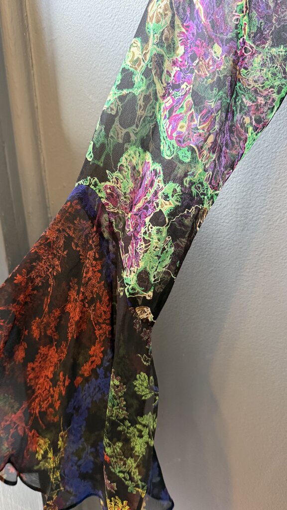 Vintage Silk Bell Sleeve Dress
