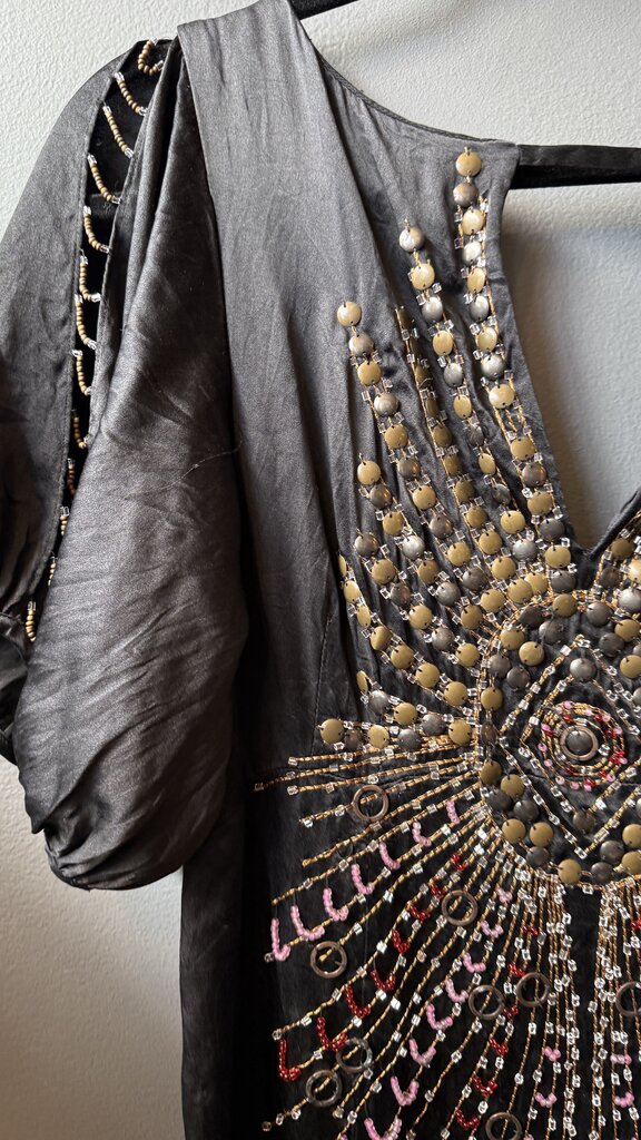 Silk Beaded Mini Dress