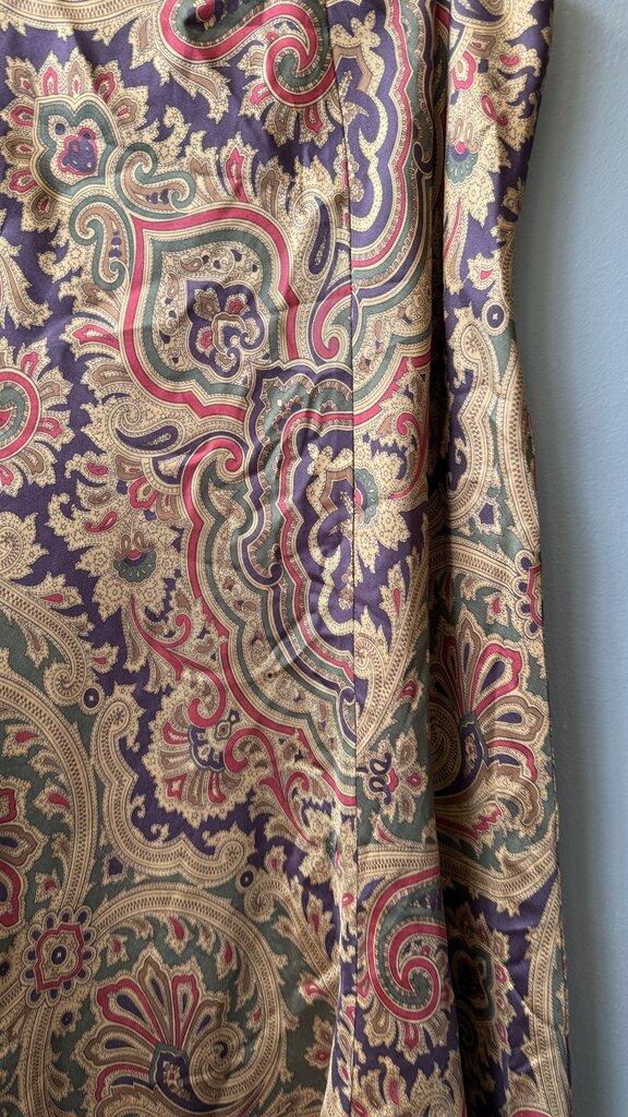 Kick Flip Silk Paisley Midi Skirt