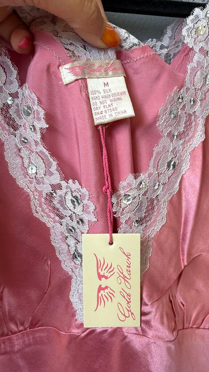 Silk Lace Trim Chemise