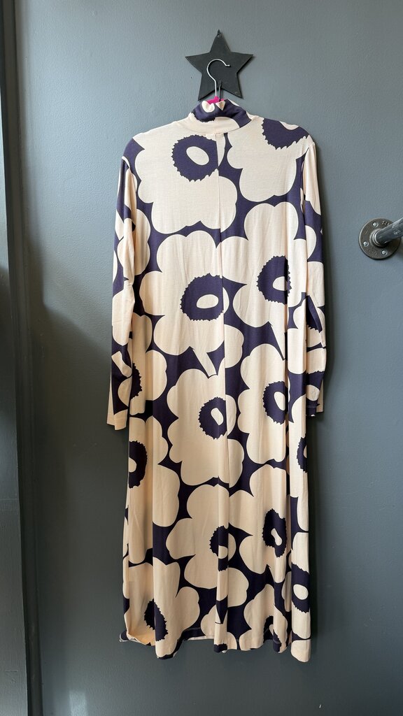Floral Jersey Mockneck Swing Midi Dress