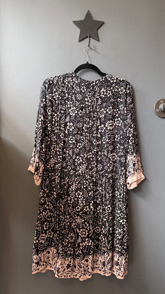 Floral Satin Swing Dress