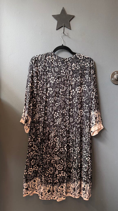 Floral Satin Swing Dress