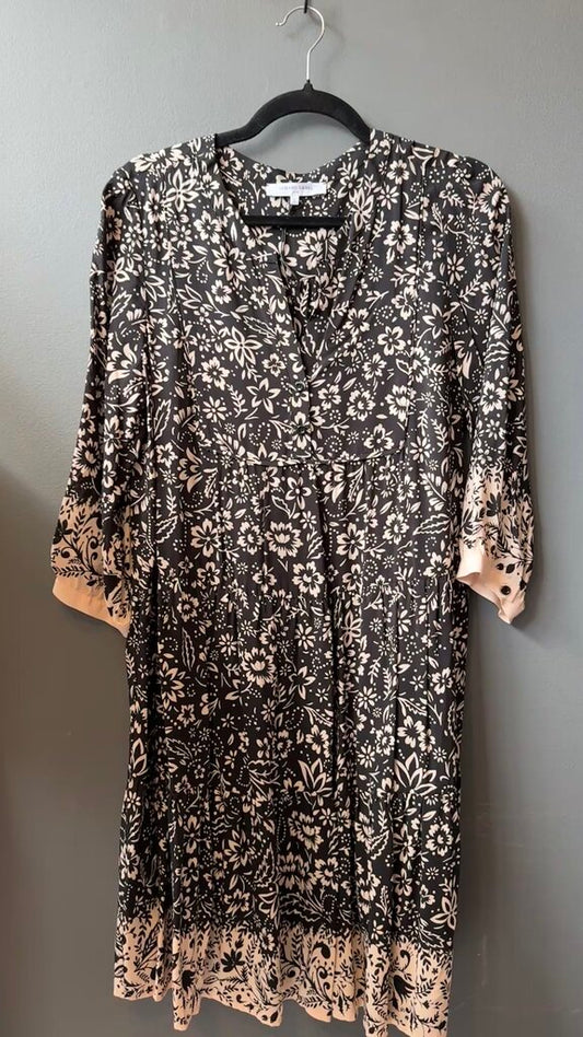 Floral Satin Swing Dress